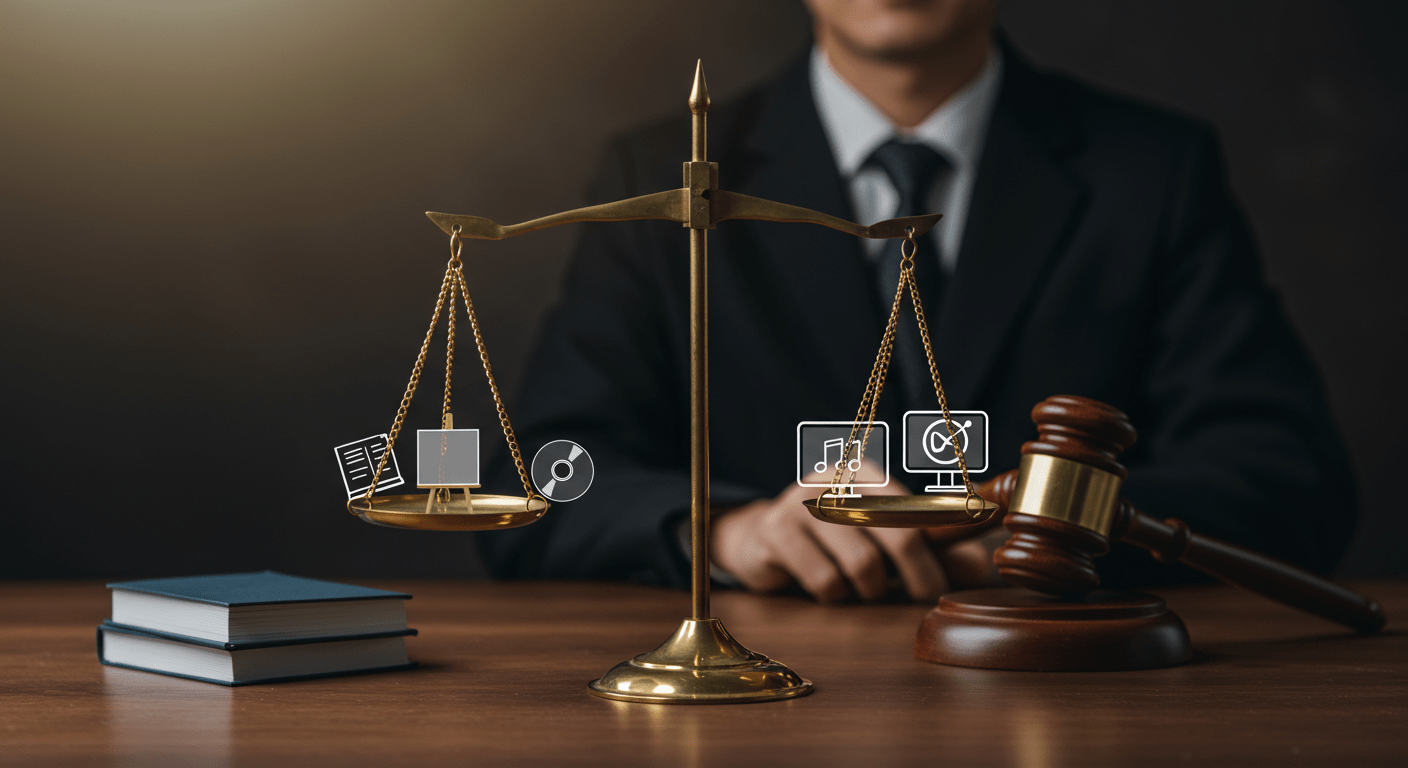 Advogado mostrando que pode ser registrado varias propriedades usando a lei de direitos autorais
