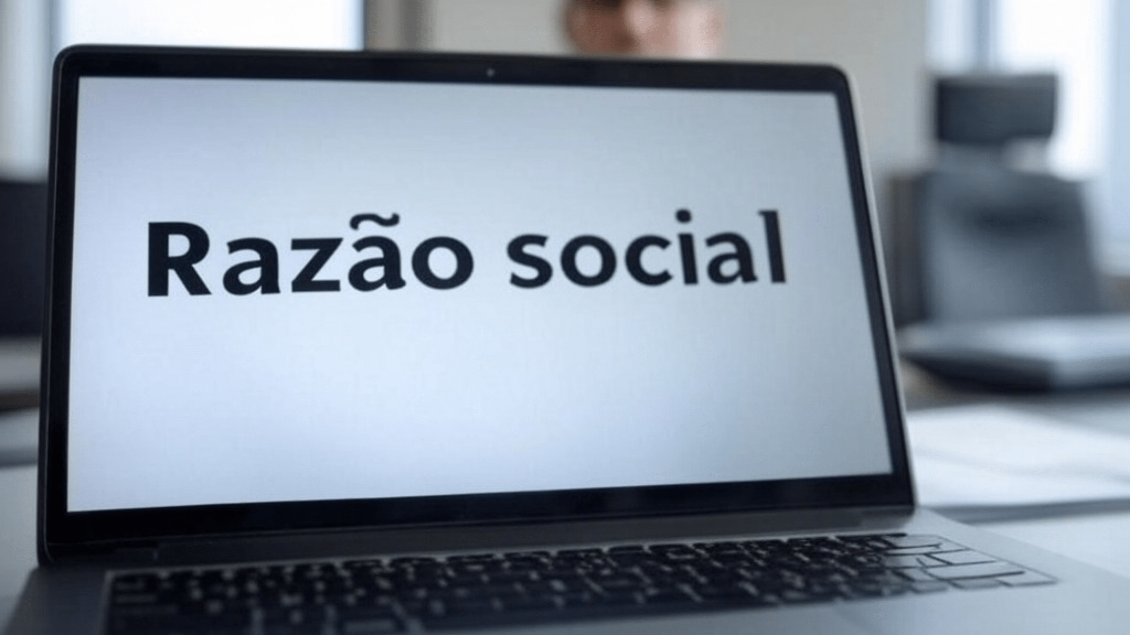 um notebook mostrando a razão social