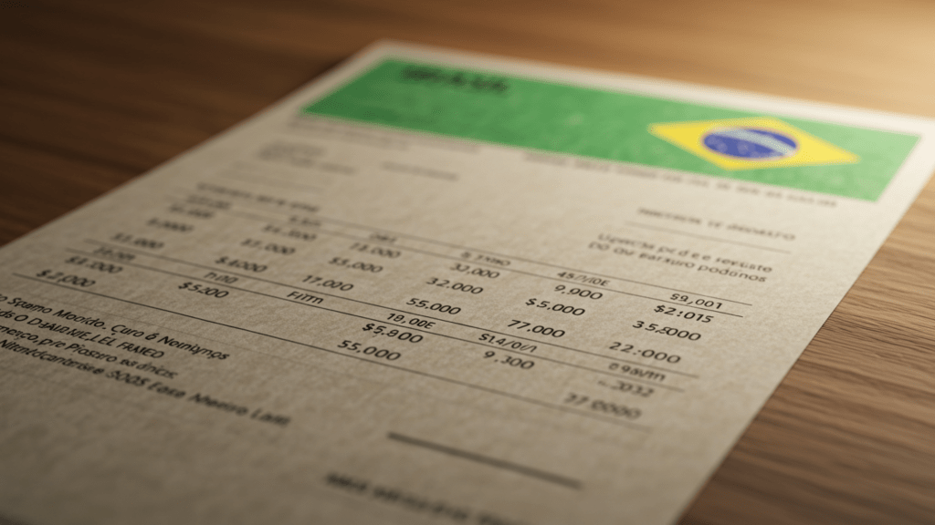 uma nota fiscal alterada após a mudança de razão social