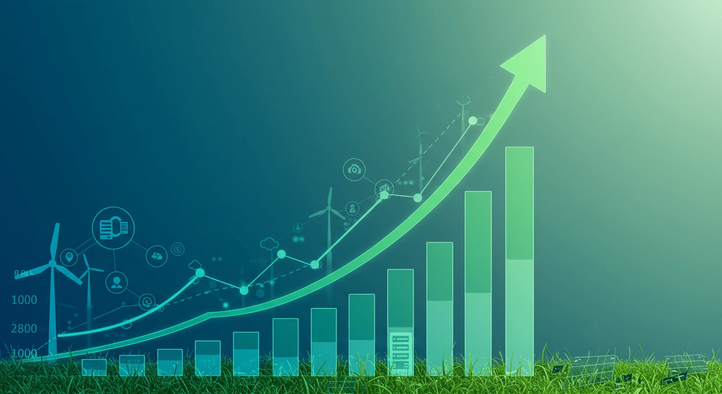 gráfico para cima mostrando crescimento sustentavel